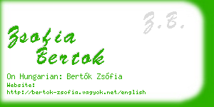 zsofia bertok business card