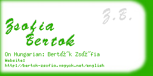 zsofia bertok business card